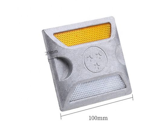 경보 도로 코너 높은 가시성 알루미늄 도로 스터드 고양이 눈 100x100x25mm 도로 안전