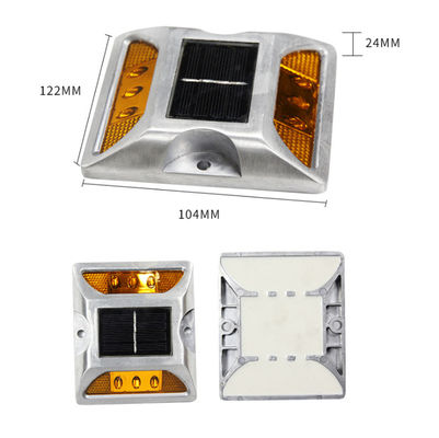 104*123*23mm 태양 전지 도로 스터드 알루미늄 도로 스터드 깜빡이는 빛 고양이 눈 도로 콩 표지판